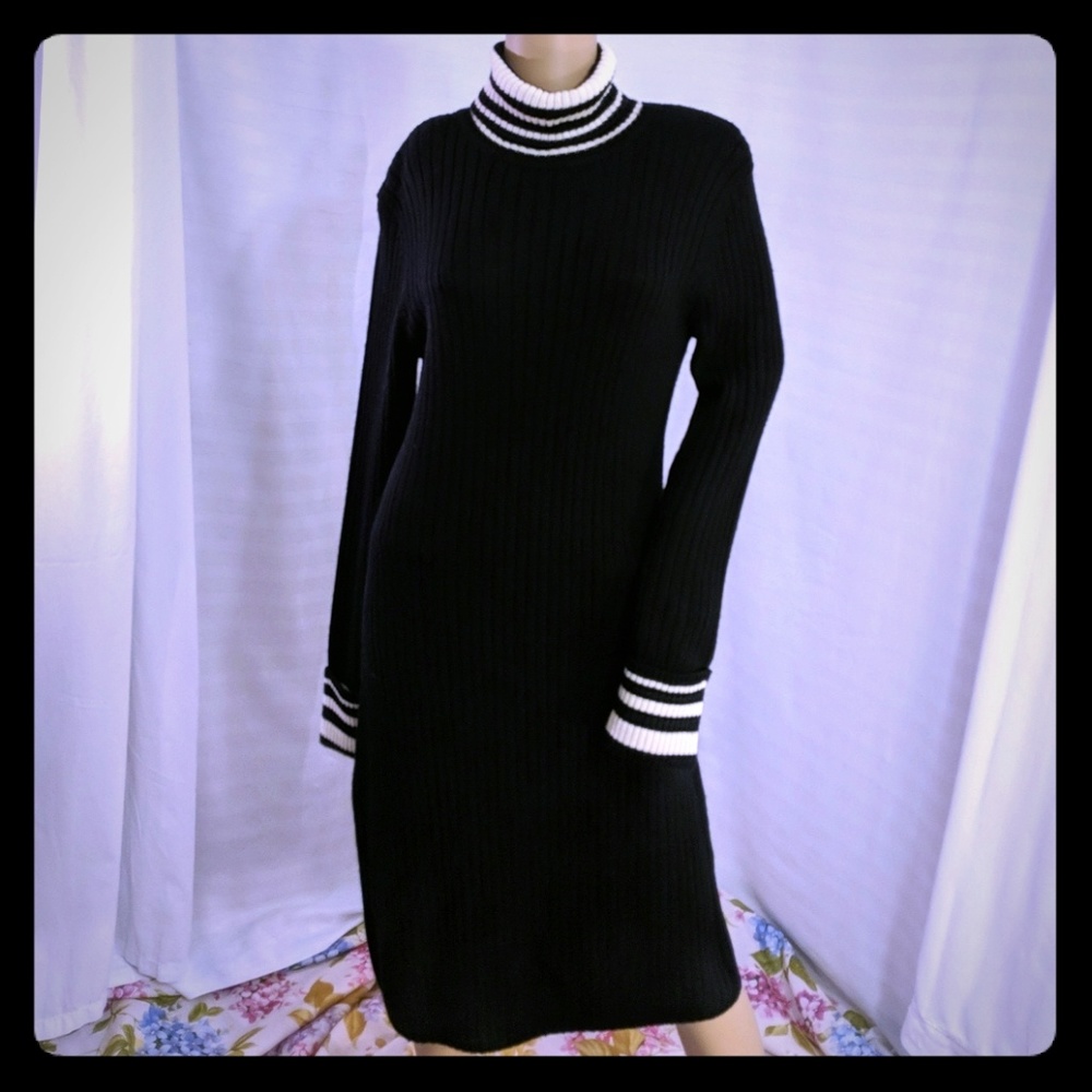 Sarah Spencer knit long sleeve turtleneck dress M